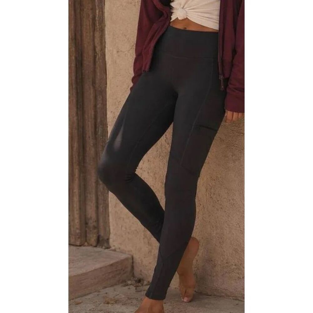Prana Black High Rise pocket Full Length Leggings Medium